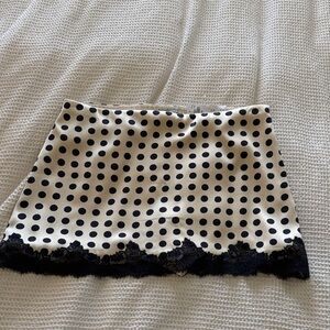 Abercrombie & Fitch Polka Dot Lace Trim Skirt